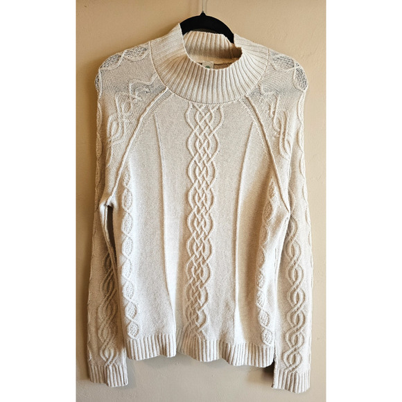 Adventura cashmere,wool blend cable knit sweater, lightweight, fisherman core, S - Picture 1 of 5